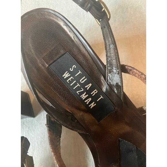 STUART WEITZMAN Strappy Block Heel Slingback Sandals Size 8 VACATION CASUAL - Picture 8 of 11